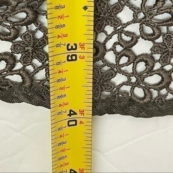 Isabel Ardee Taupe Sheer Floral Lace Fitted Cottage Feminine Dress Size 4 - Picture 12 of 12